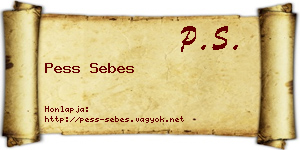 Pess Sebes névjegykártya